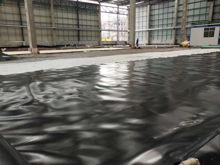 工业车间地面防渗工程实景 地坪HDPE膜与混凝土面层施工
